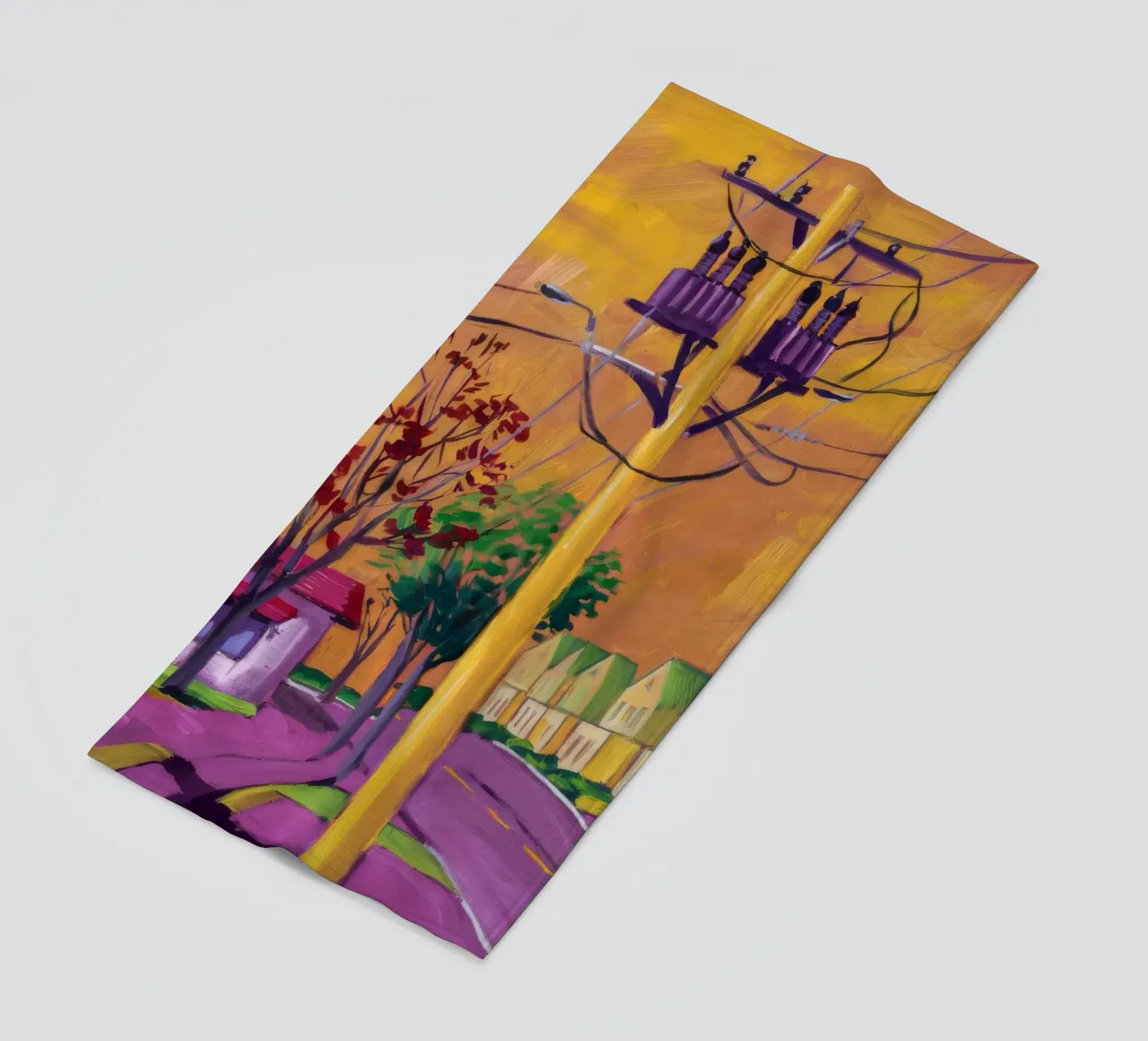 Linee elettriche psichedeliche telo mare da Silk Palette