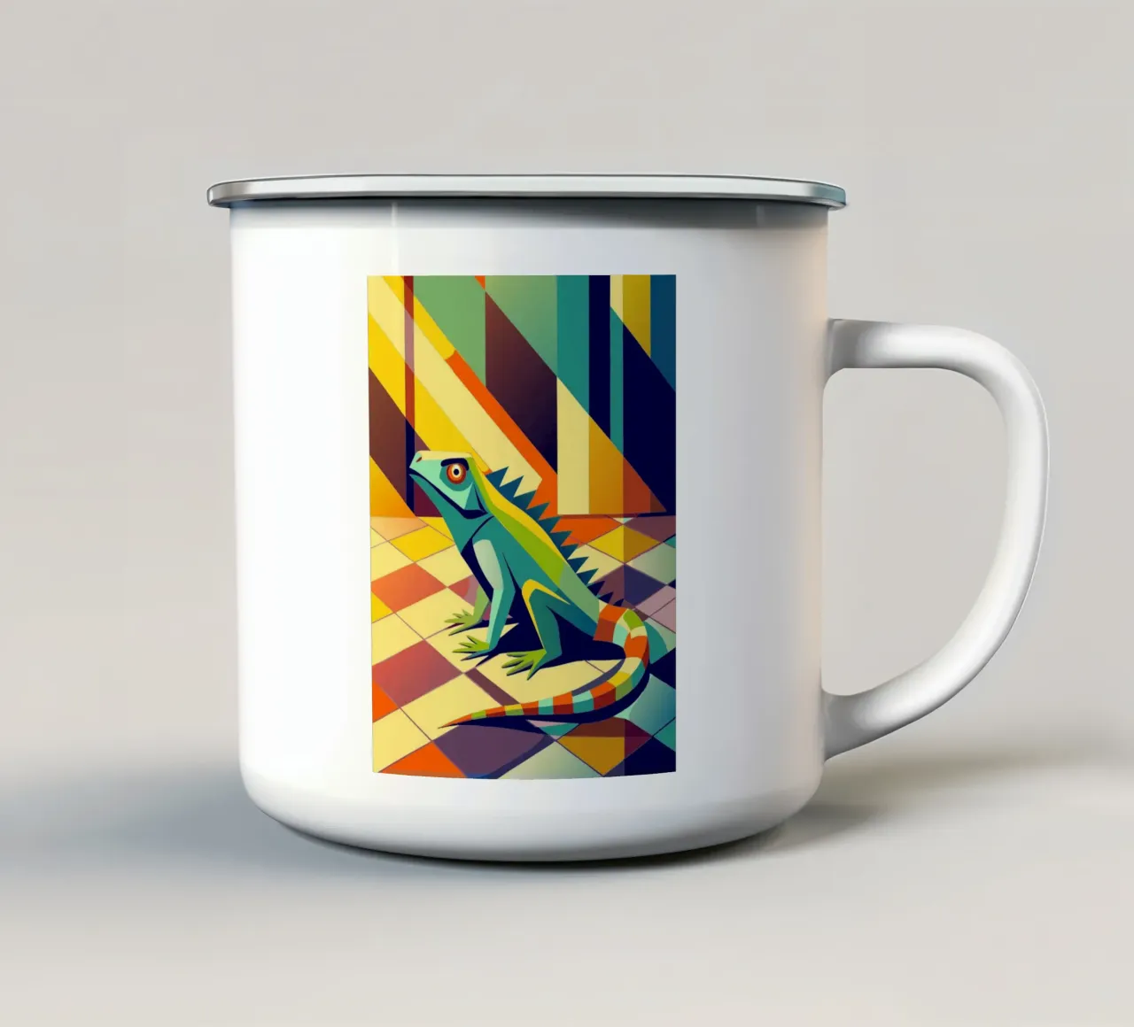 leguaan vector kunst tekening emaille mok van alghonee