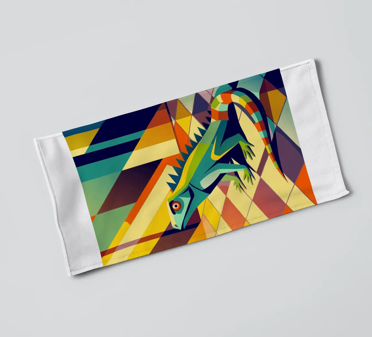 iguana vector art drawing towel by alghonee