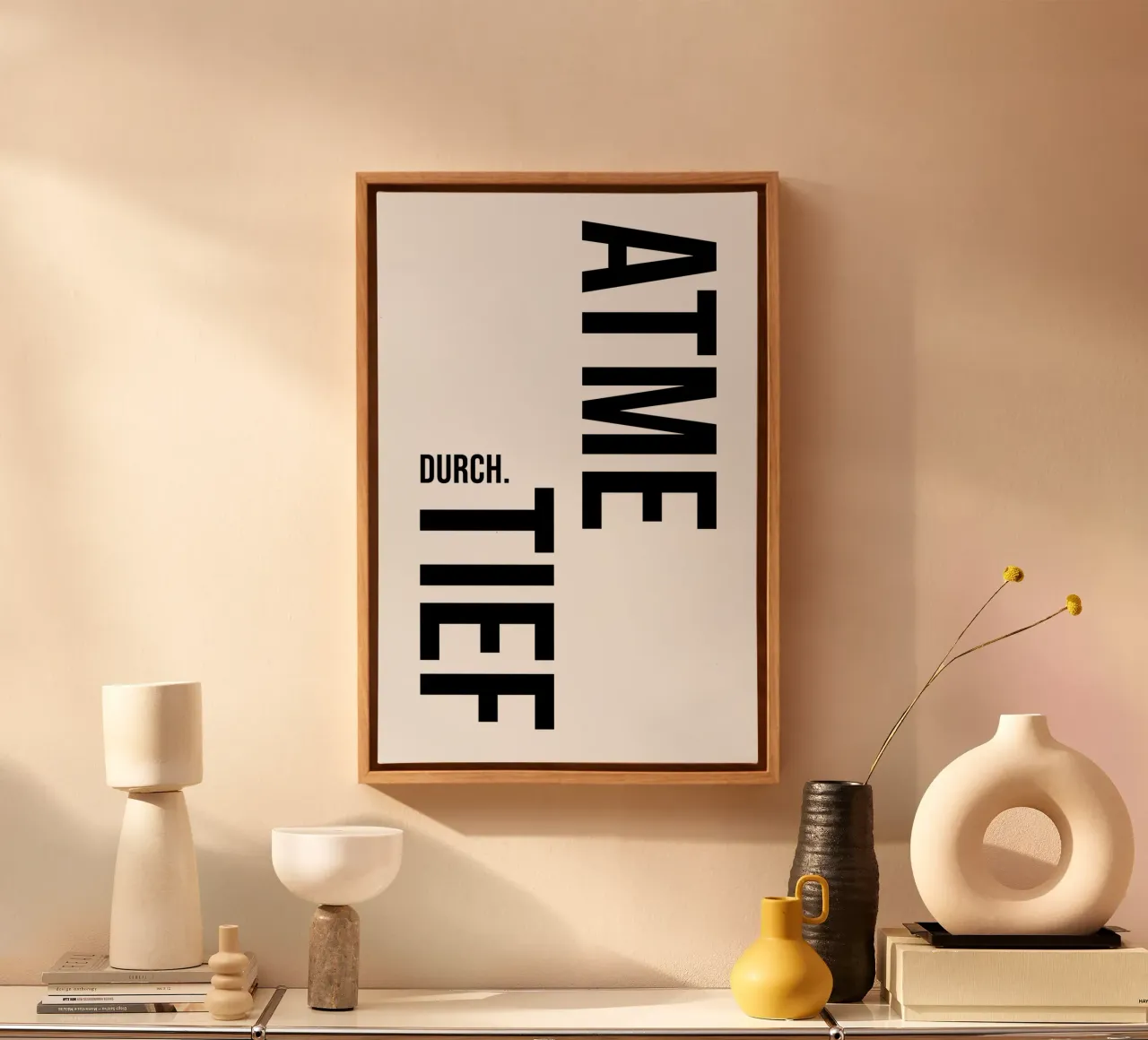 Respirare profondamente tela con Cornice a cassetta da YV TYPOGRAPHY