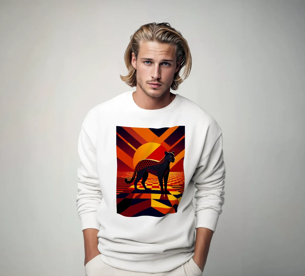 jaguar vector art drawing sweatshirt by alghonee