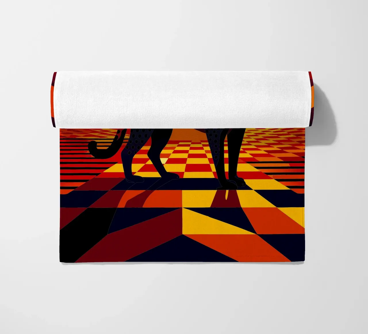 jaguar vector art drawing beach towel by alghonee