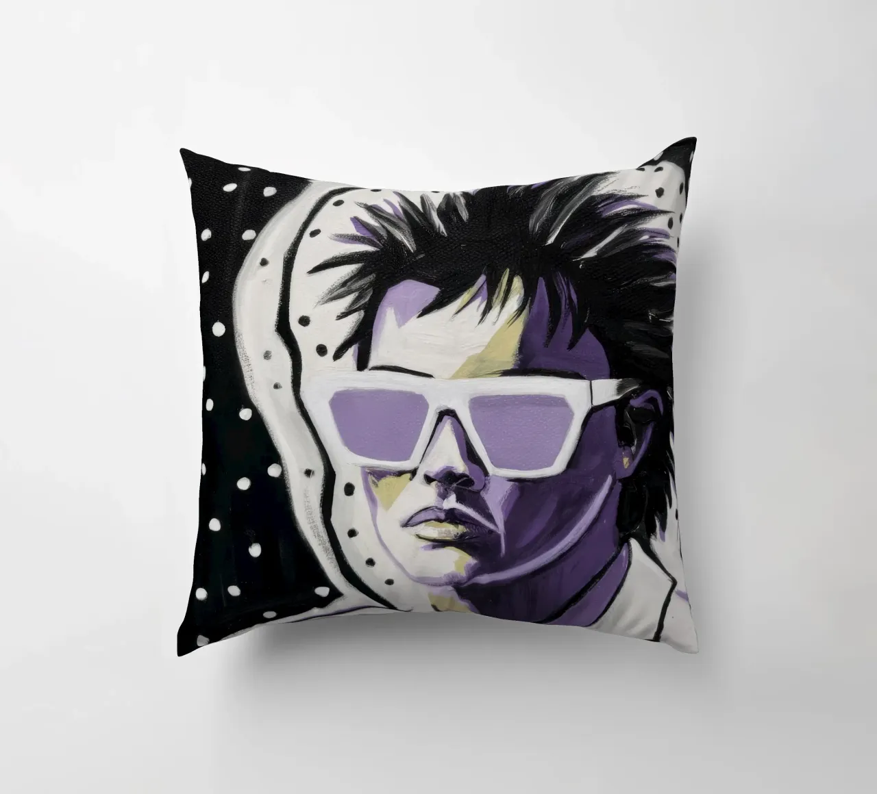 Galactic Retro Gaze decorative cushion by Silk Palette