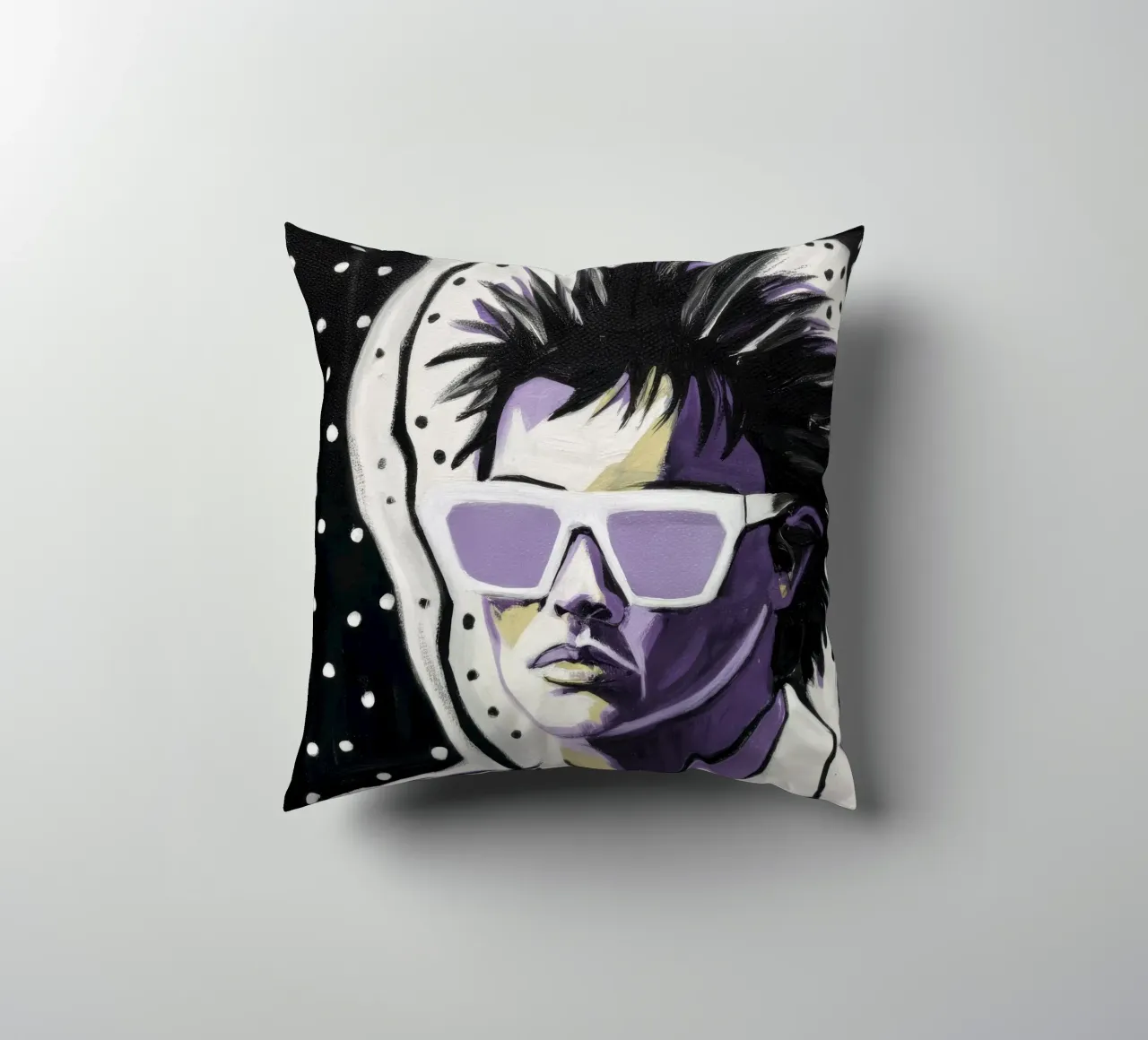 Galactic Retro Gaze decorative cushion by Silk Palette