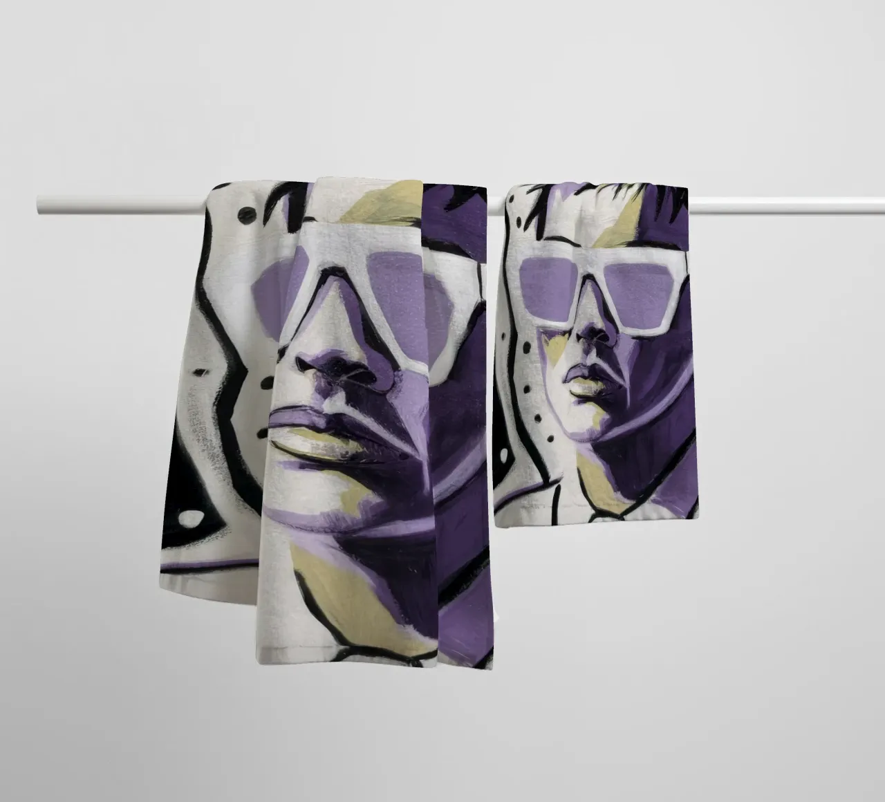 Galactic Retro Gaze towel by Silk Palette