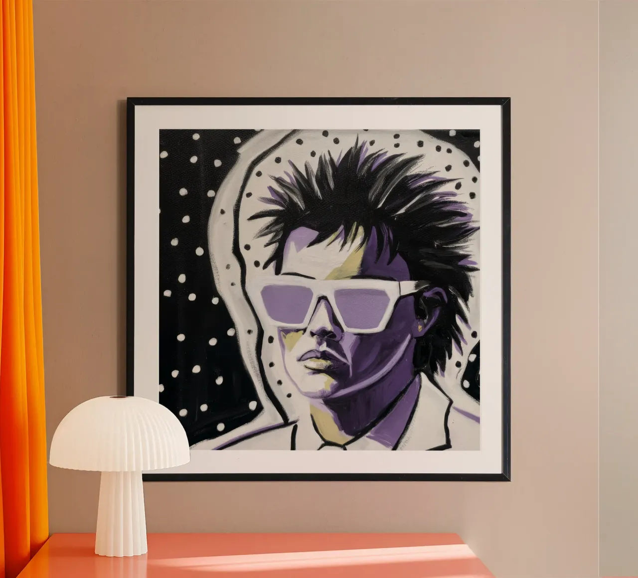 Galactic Retro Gaze poster with plastic frame by Silk Palette