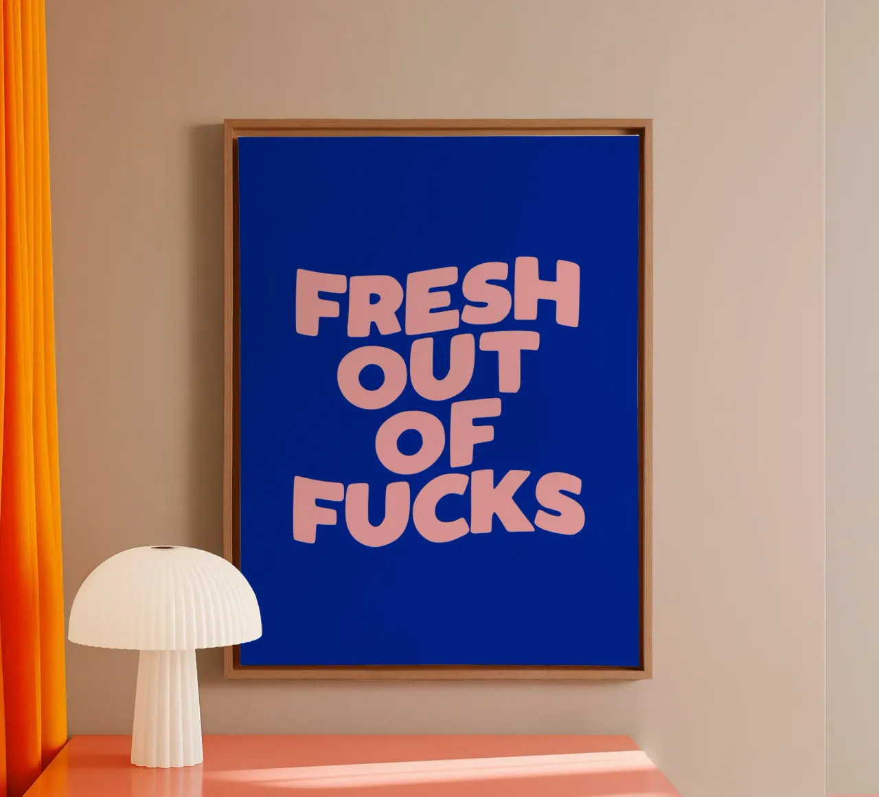 Fresh Out Of Fucks Typography Design canvas by THE MOTIVATED TYPE