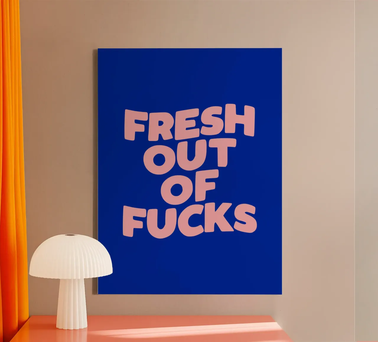Fresh Out Of Fucks Typography Design canvas by THE MOTIVATED TYPE