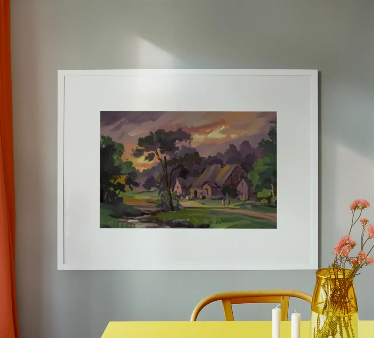 Bagliore crepuscolare della paglia poster con telaio in plastica da Celestial Harmony
