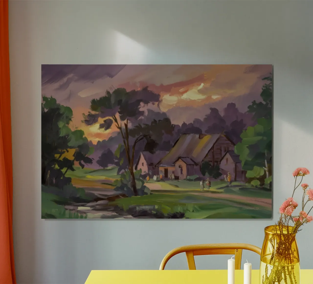 Bagliore crepuscolare della paglia poster con telaio in plastica da Celestial Harmony