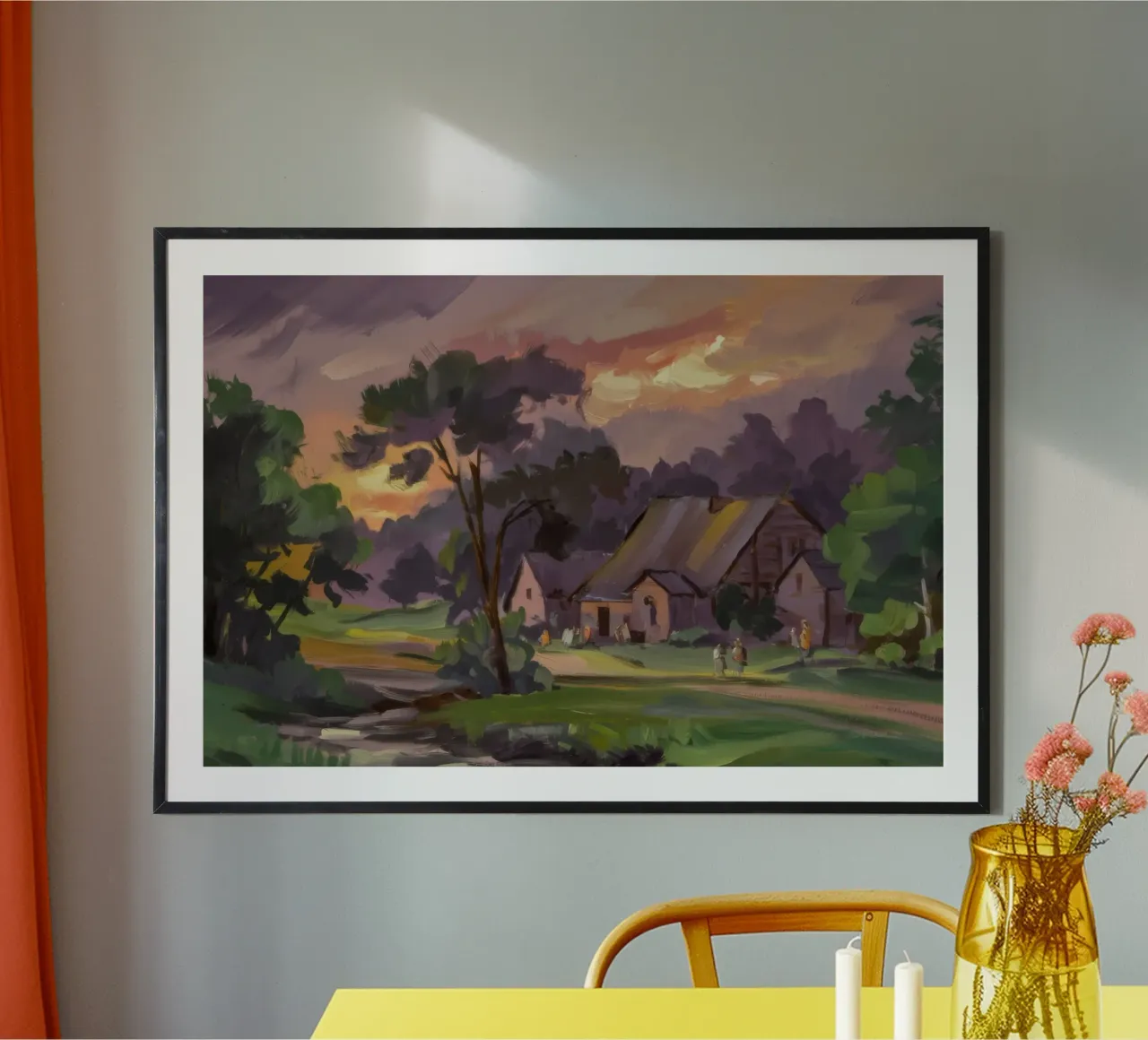 Bagliore crepuscolare della paglia poster con telaio in plastica da Celestial Harmony