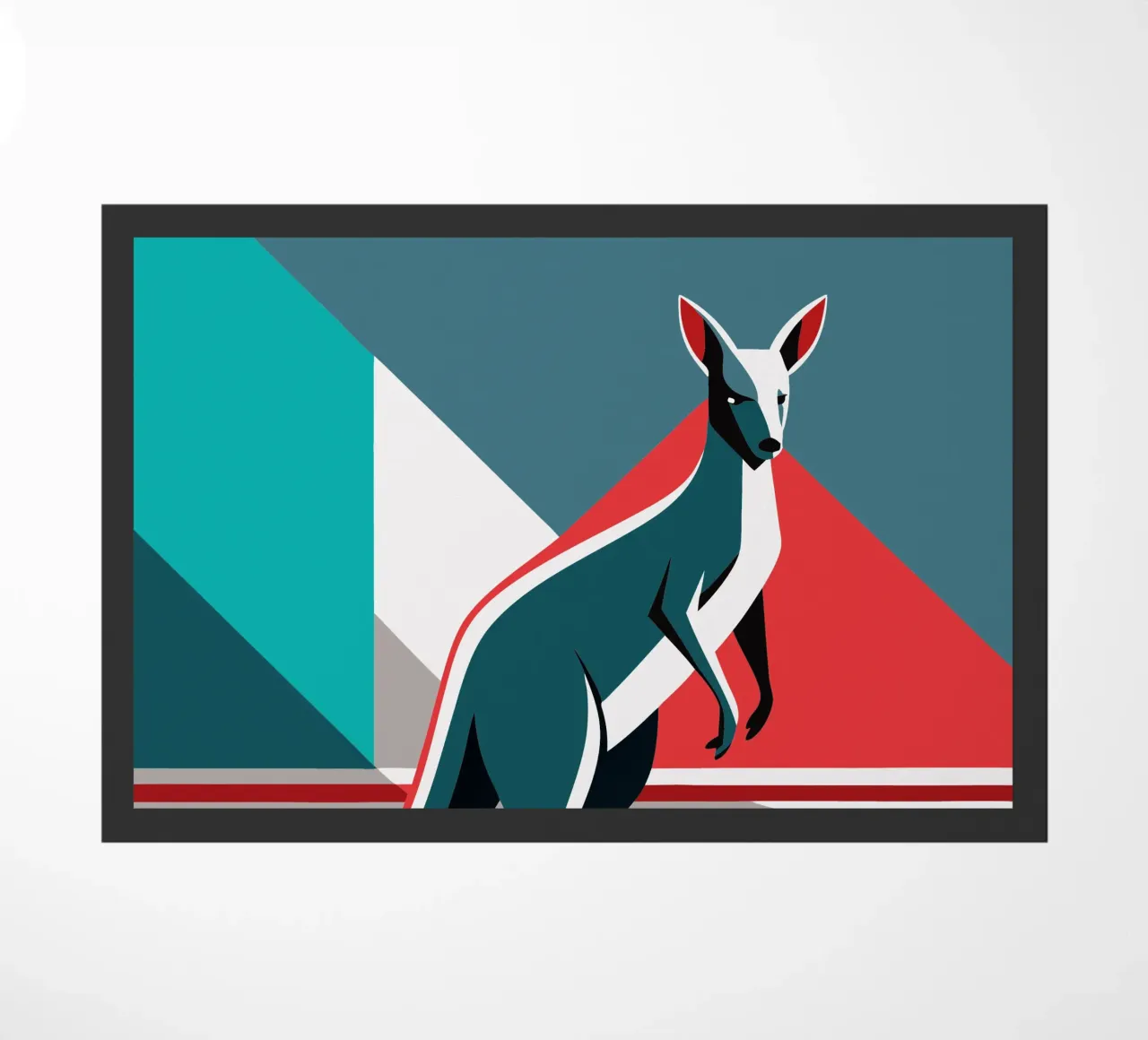 kangaroo vector art drawing doormat by alghonee