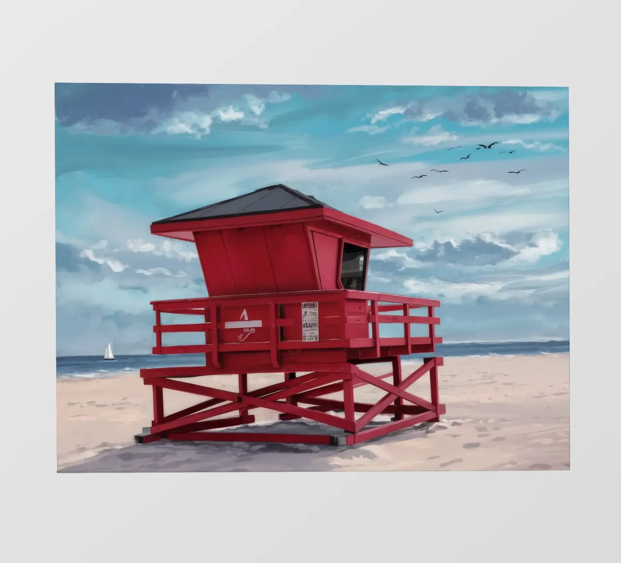 Red Lifeguard Tower backlit film by Silk Palette