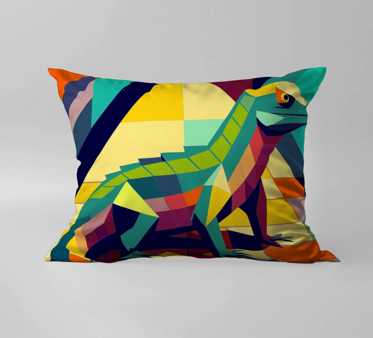komodo vector art drawing decorative cushion by alghonee