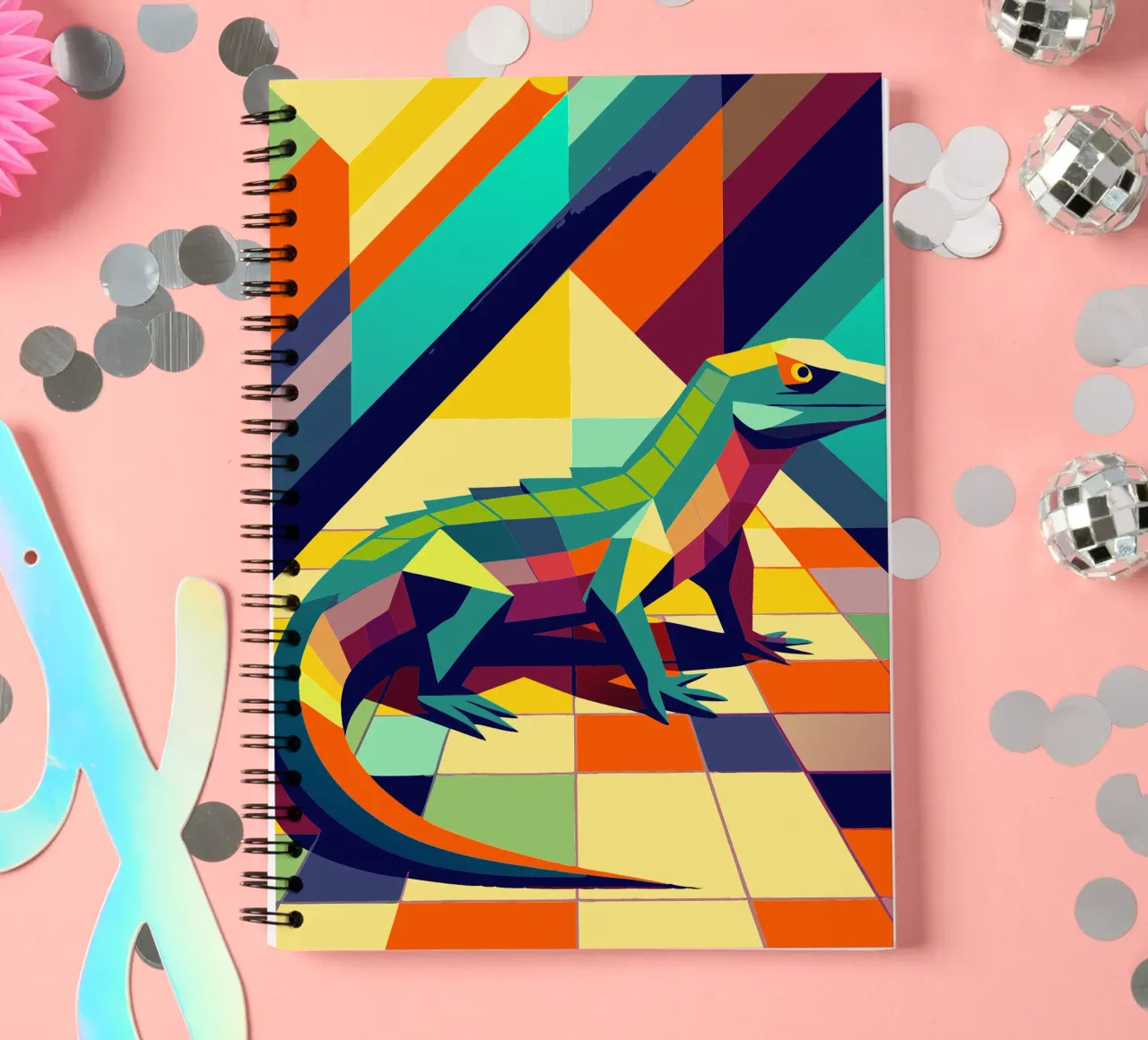 komodo vector art drawing spiral notebook by alghonee