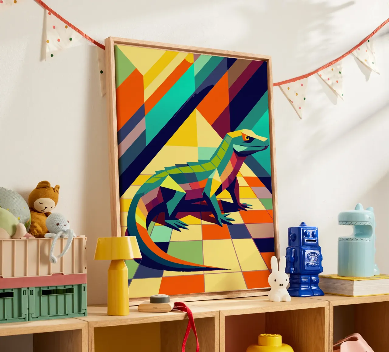 komodo vector kunst tekening canvas van alghonee