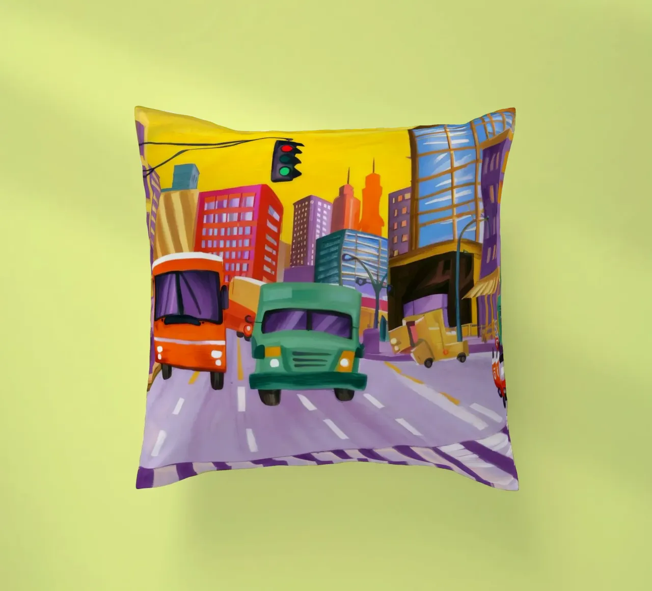 Attraversamento della città Rush cuscino da Silk Palette
