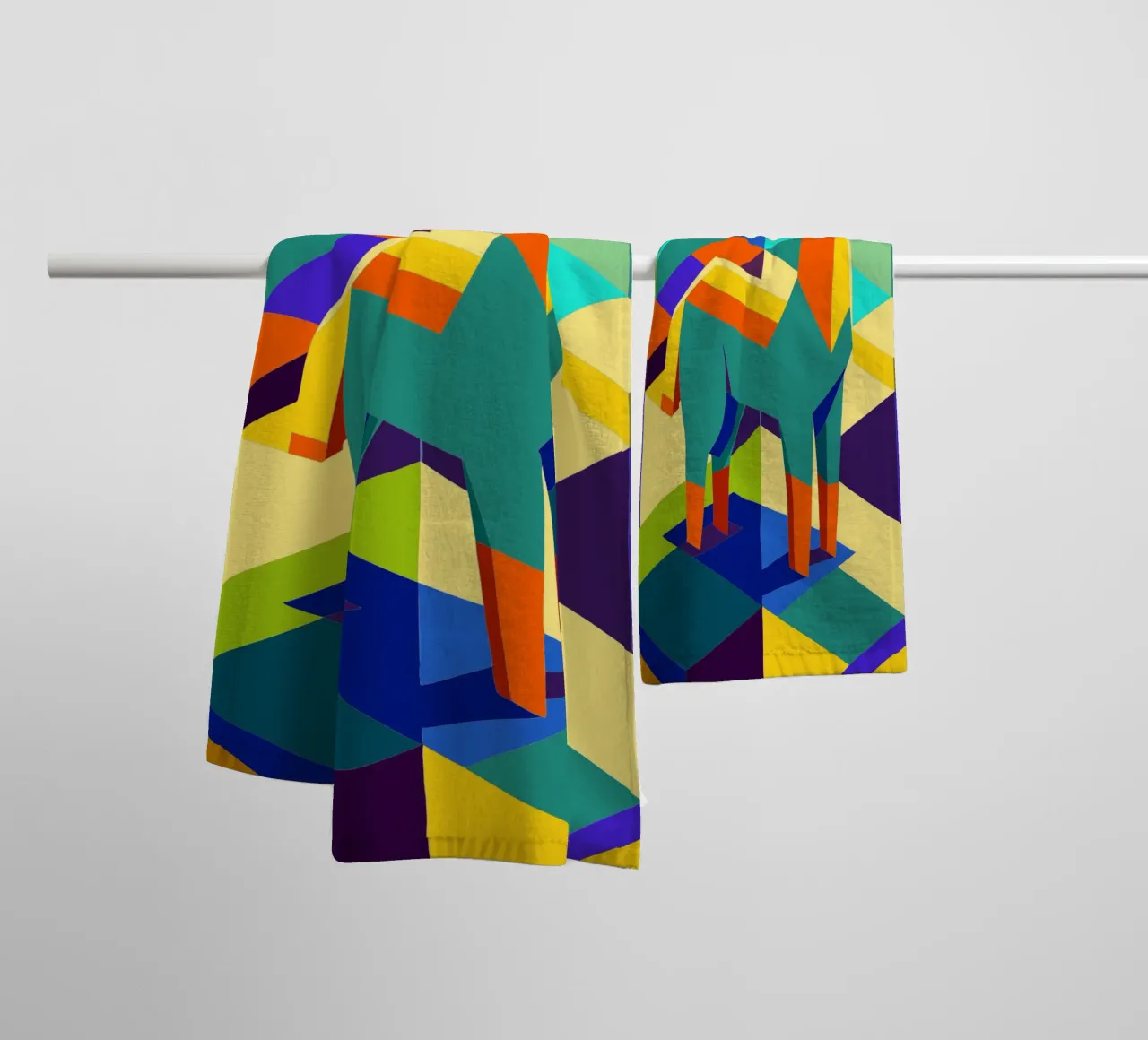 llama vector art drawing towel by alghonee