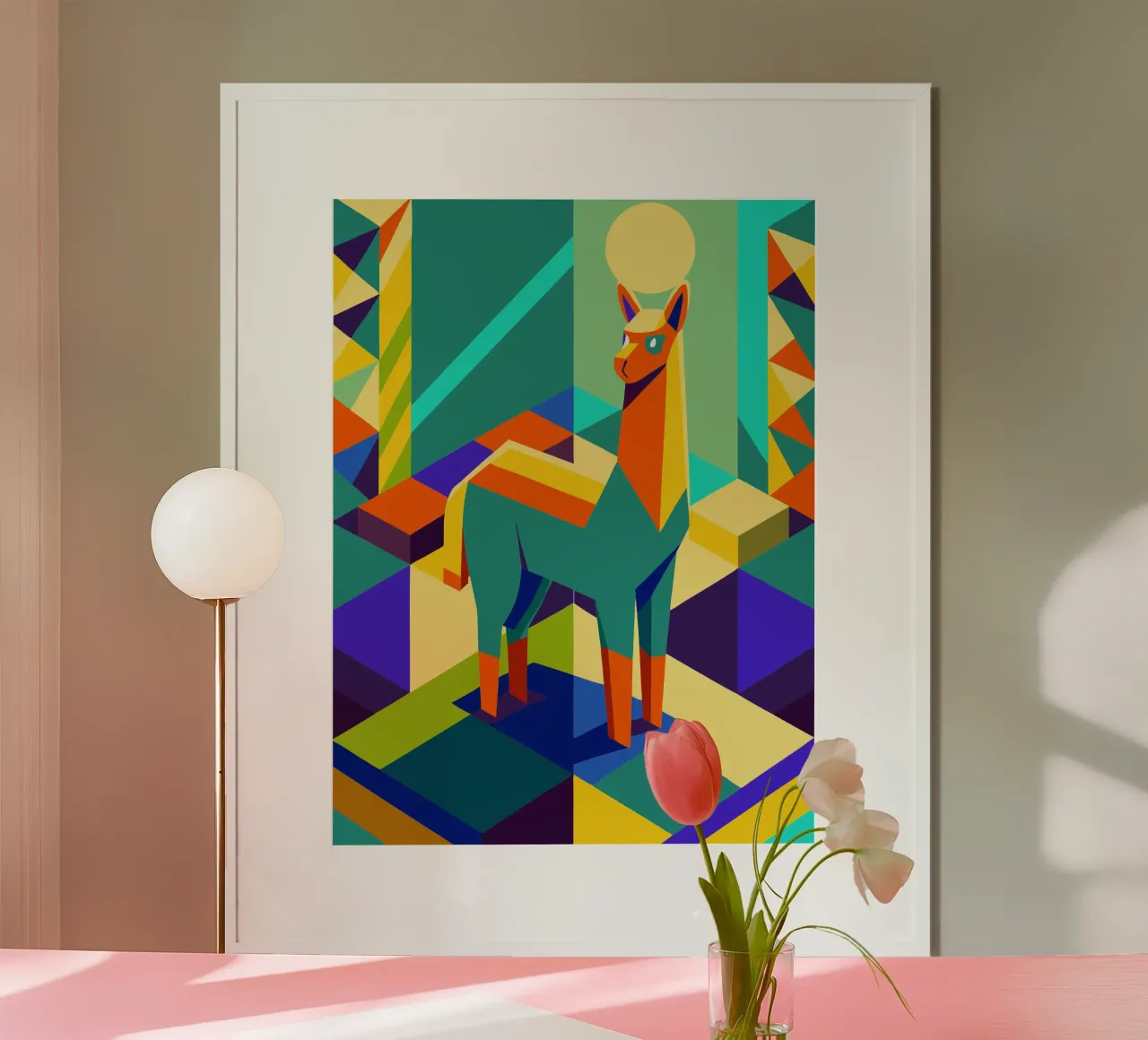 llama vector art drawing poster by alghonee