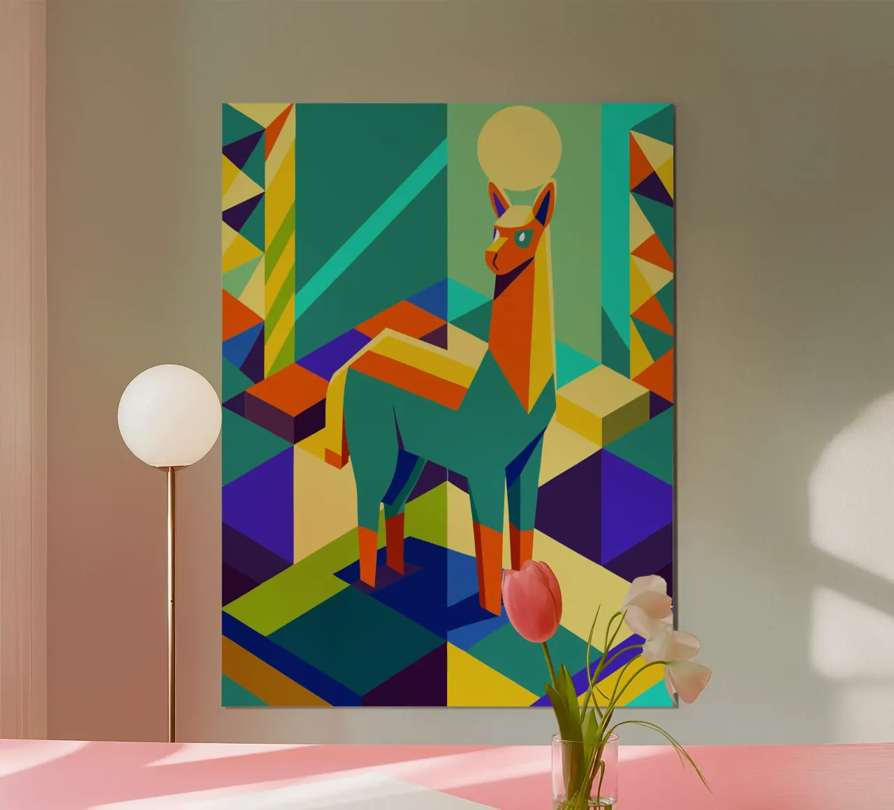 llama vector art drawing poster by alghonee