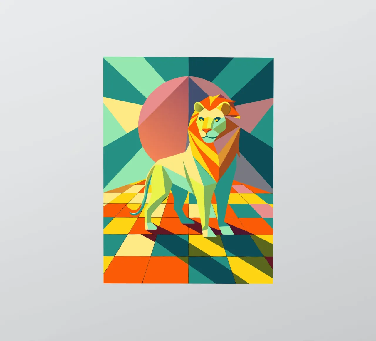 lyon vector art dibujo pegatina de alghonee
