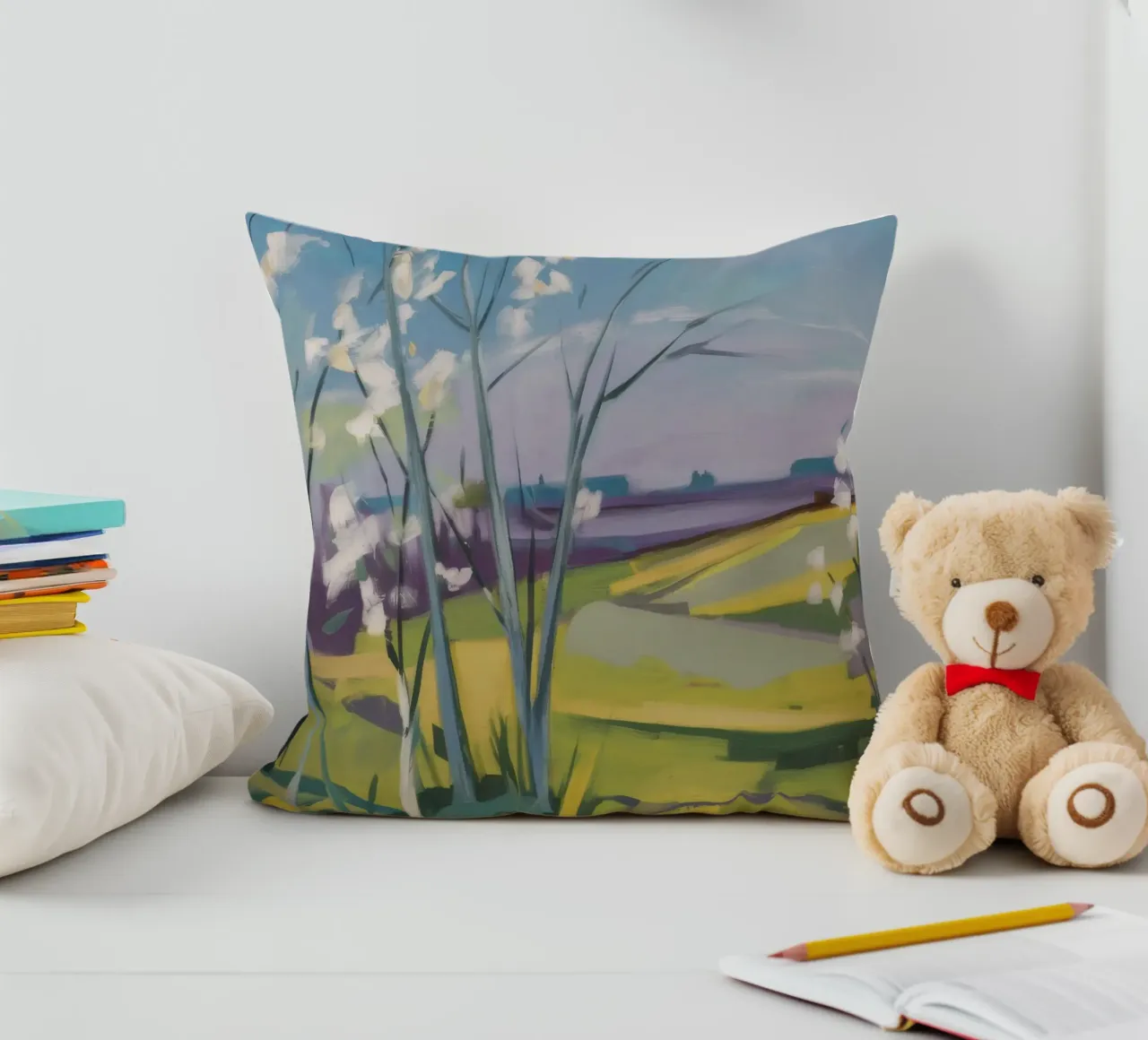 Whispering White Birches decorative cushion by Celestial Harmony