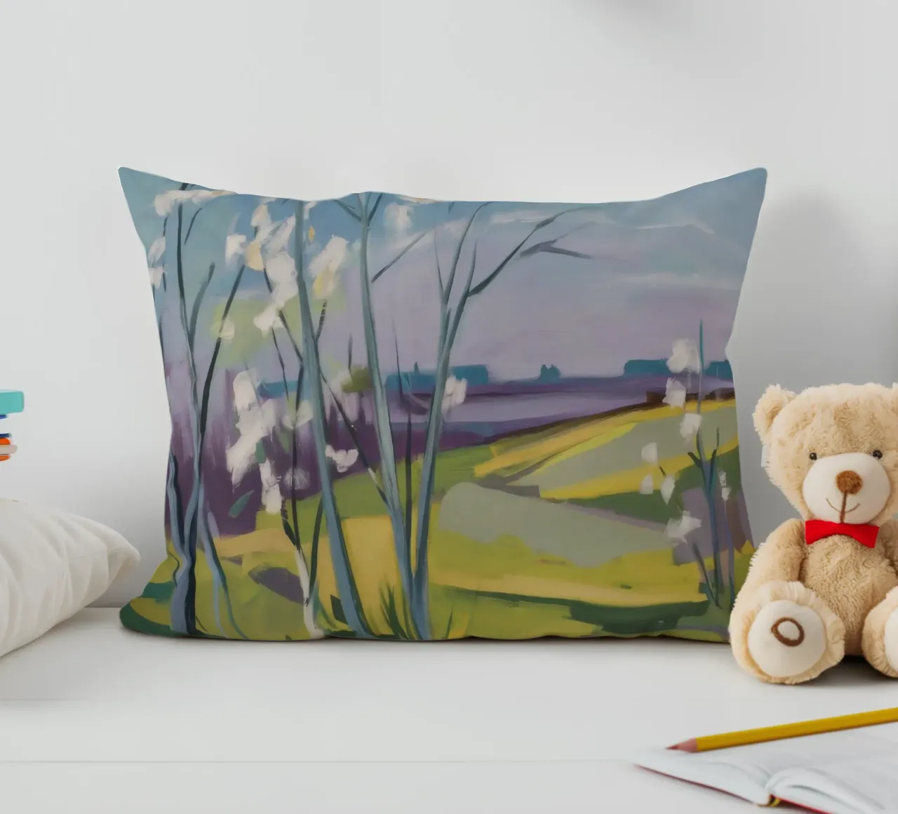 Whispering White Birches decorative cushion by Celestial Harmony