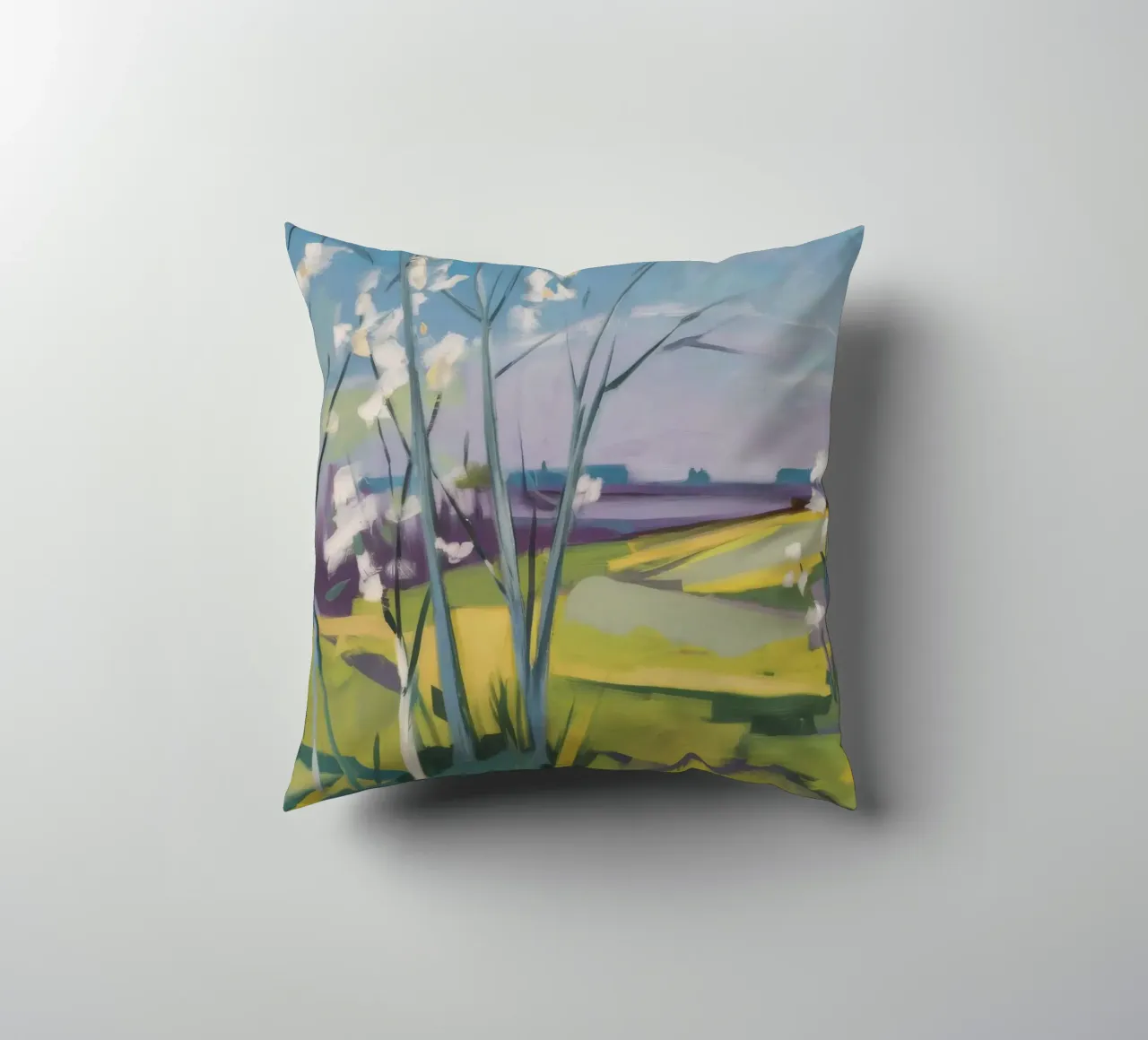 Whispering White Birches decorative cushion by Celestial Harmony