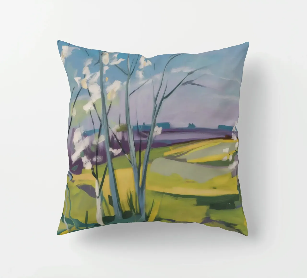 Whispering White Birches decorative cushion by Celestial Harmony