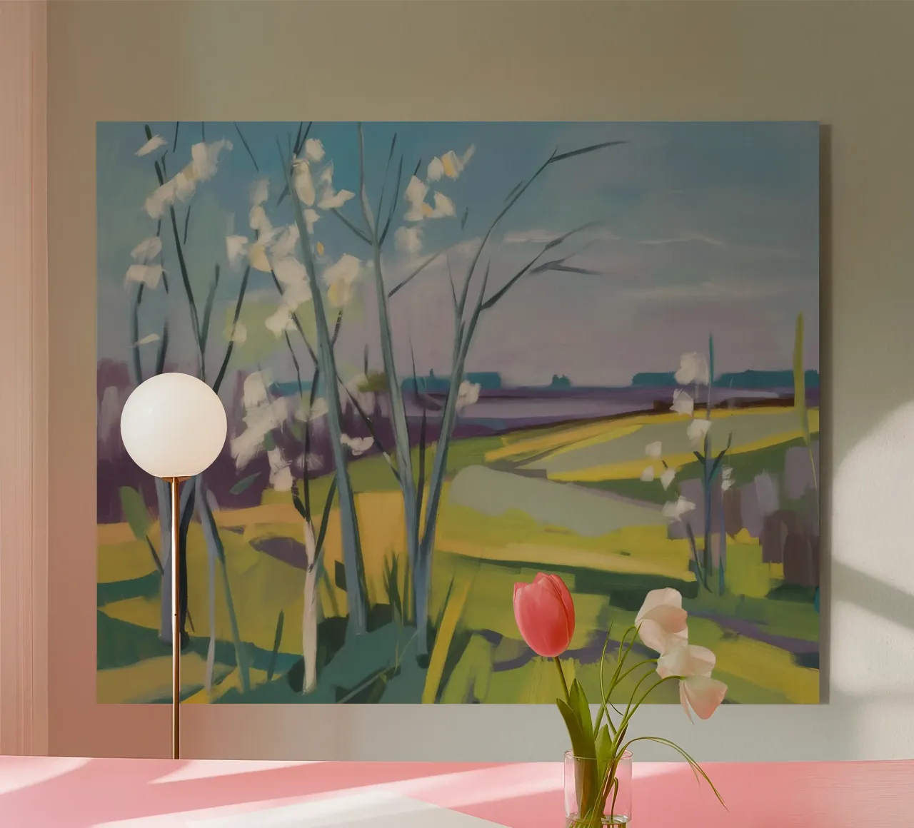 Whispering White Birches acrylic glass by Celestial Harmony
