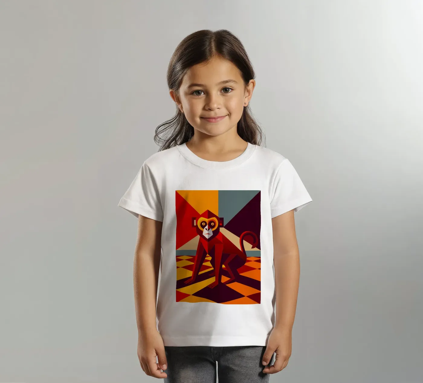 disegno vettoriale della scimmia t-shirt bambini da alghonee
