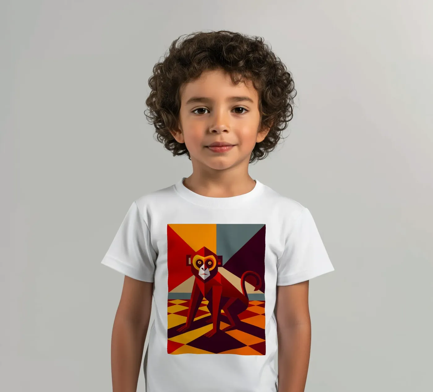 disegno vettoriale della scimmia t-shirt bambini da alghonee