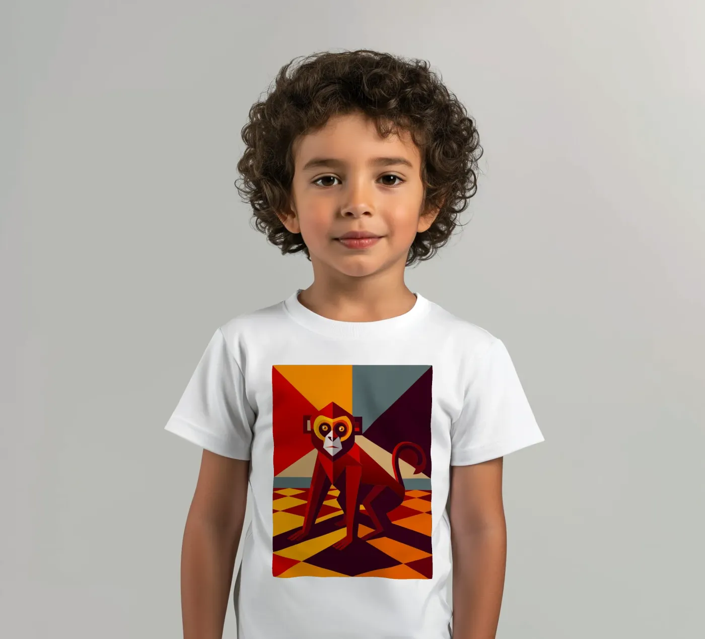 disegno vettoriale della scimmia t-shirt bambini da alghonee