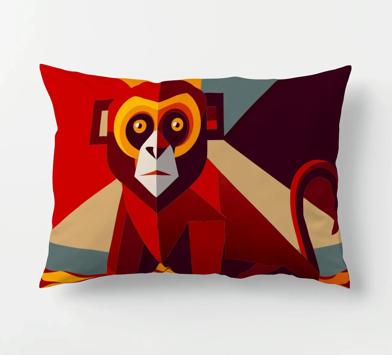 monkey vector art drawing decorative cushion by alghonee