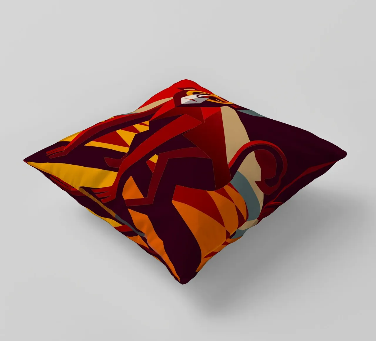 monkey vector art drawing decorative cushion by alghonee