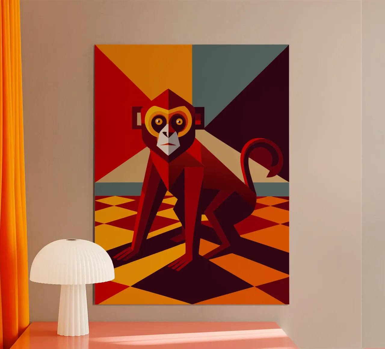 monkey vector art drawing poster by alghonee