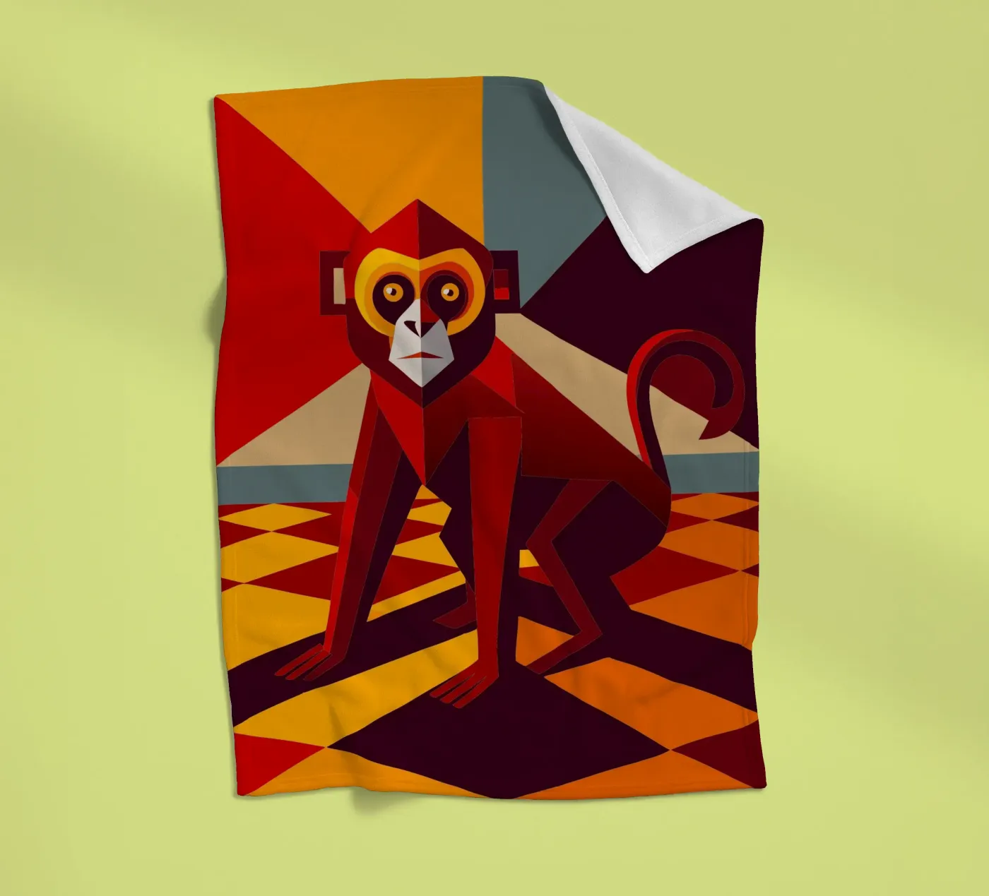 monkey vector art drawing Fleecedecke von alghonee