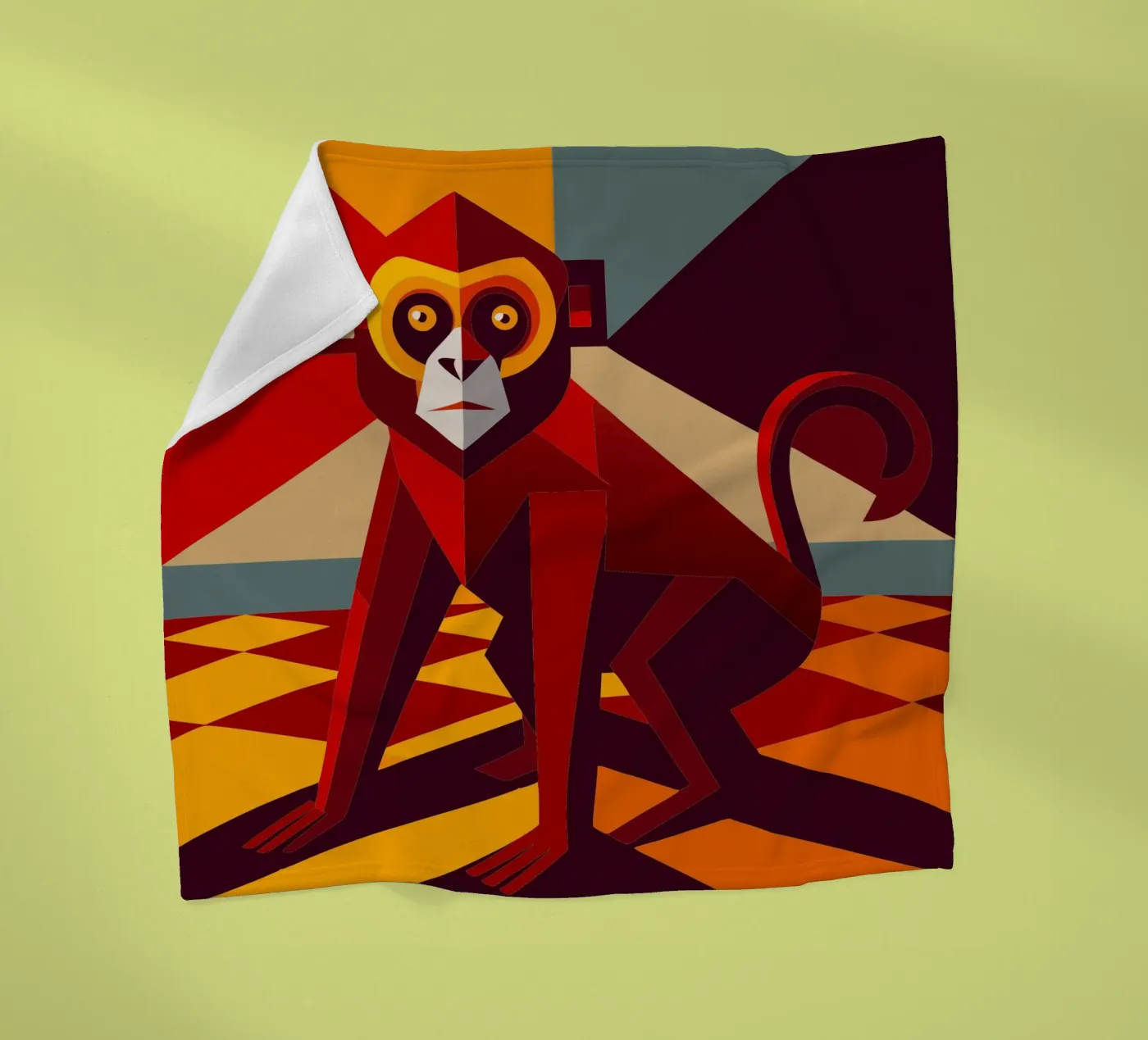 monkey vector art drawing Fleecedecke von alghonee