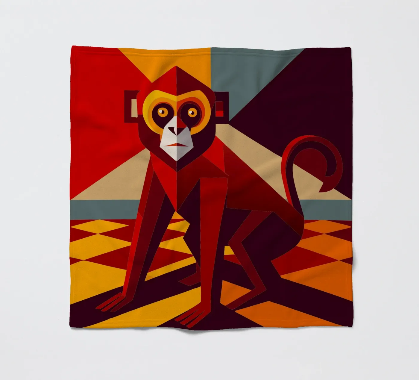 monkey vector art drawing Fleecedecke von alghonee