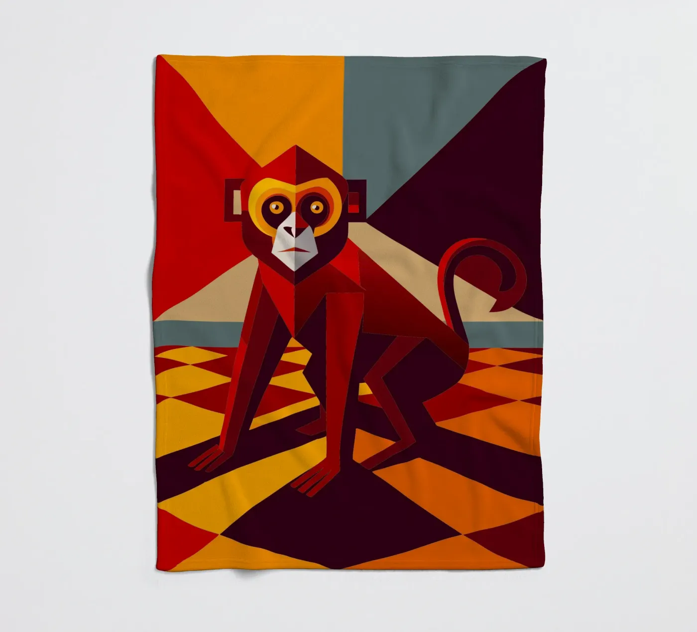 monkey vector art drawing Fleecedecke von alghonee