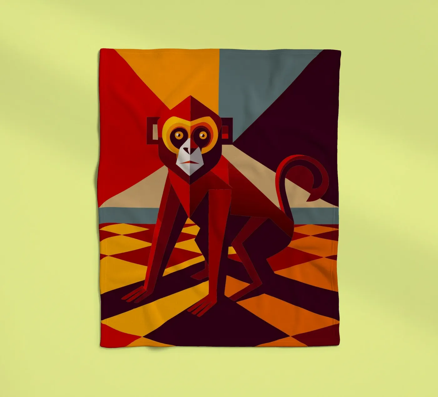 monkey vector art drawing Fleecedecke von alghonee