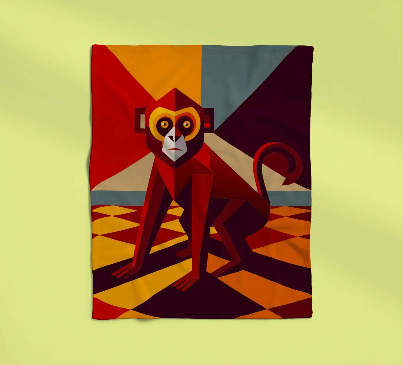 aap vector kunst tekening fleecedeken van alghonee
