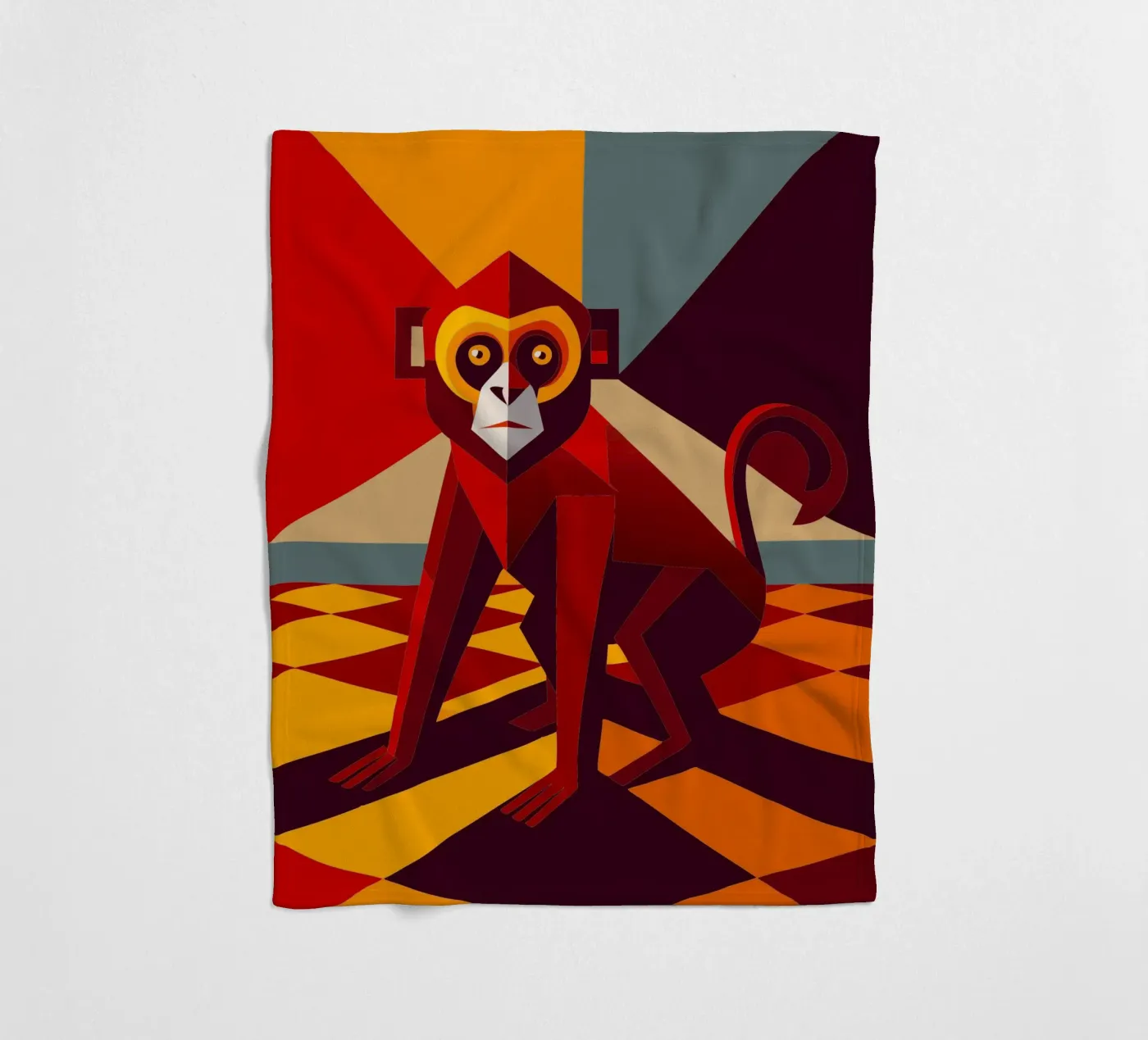 monkey vector art drawing Fleecedecke von alghonee