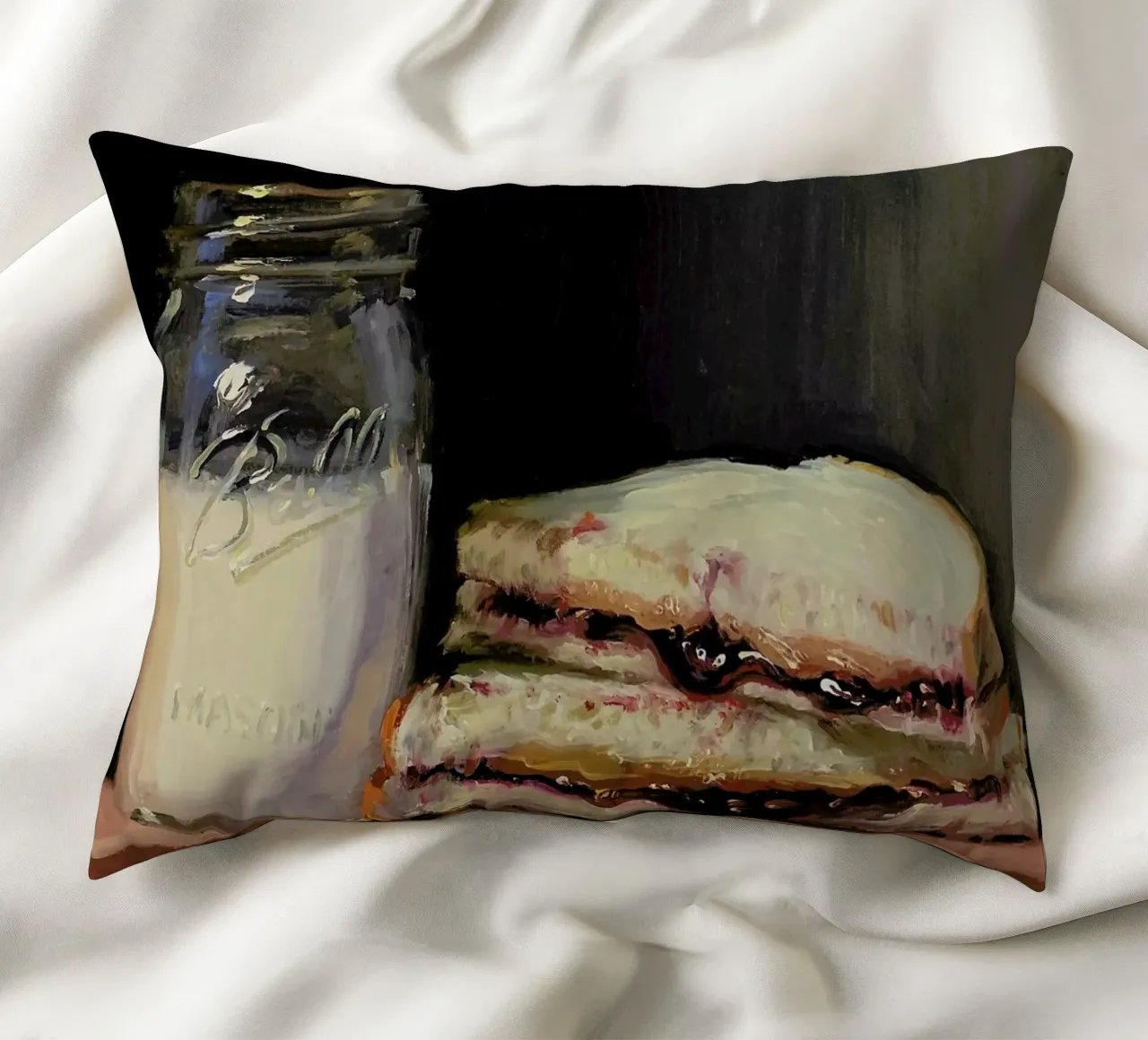 Pbj & Jar Of Milk cuscino da Noah Verrier