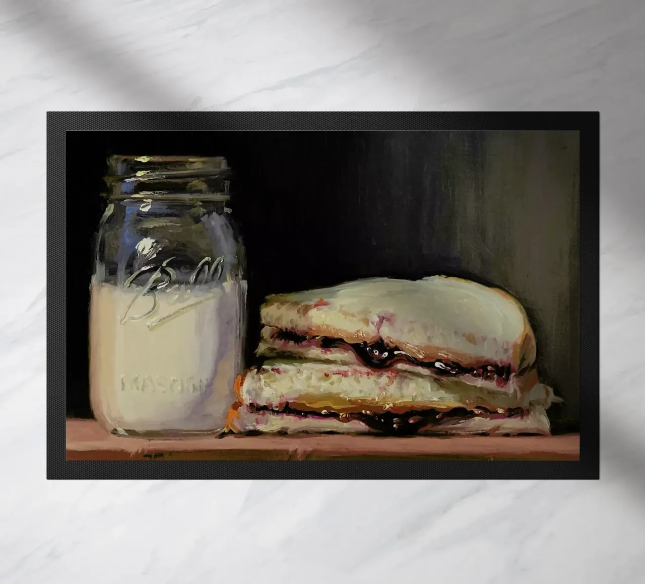 Pbj & Jar Of Milk doormat by Noah Verrier