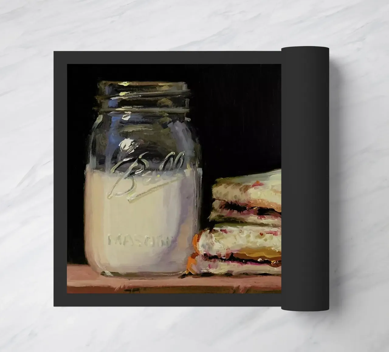 Pbj & Jar Of Milk doormat by Noah Verrier