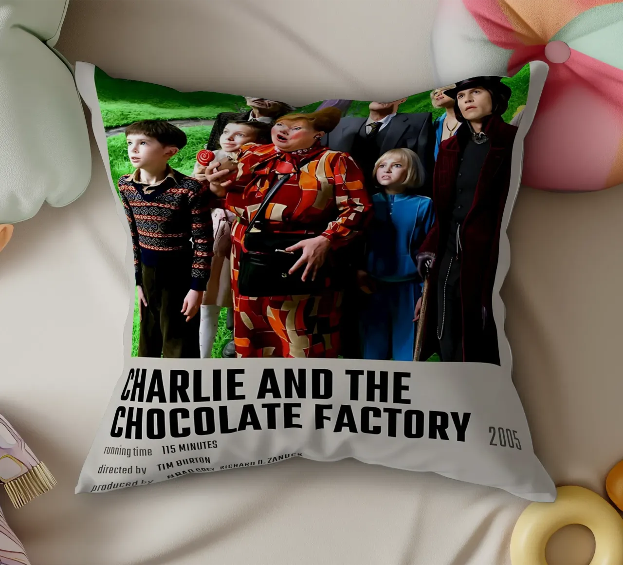 CHARLIE AND THE CHOCOLATE FACTORY 2005 cuscino da MVFminimalist