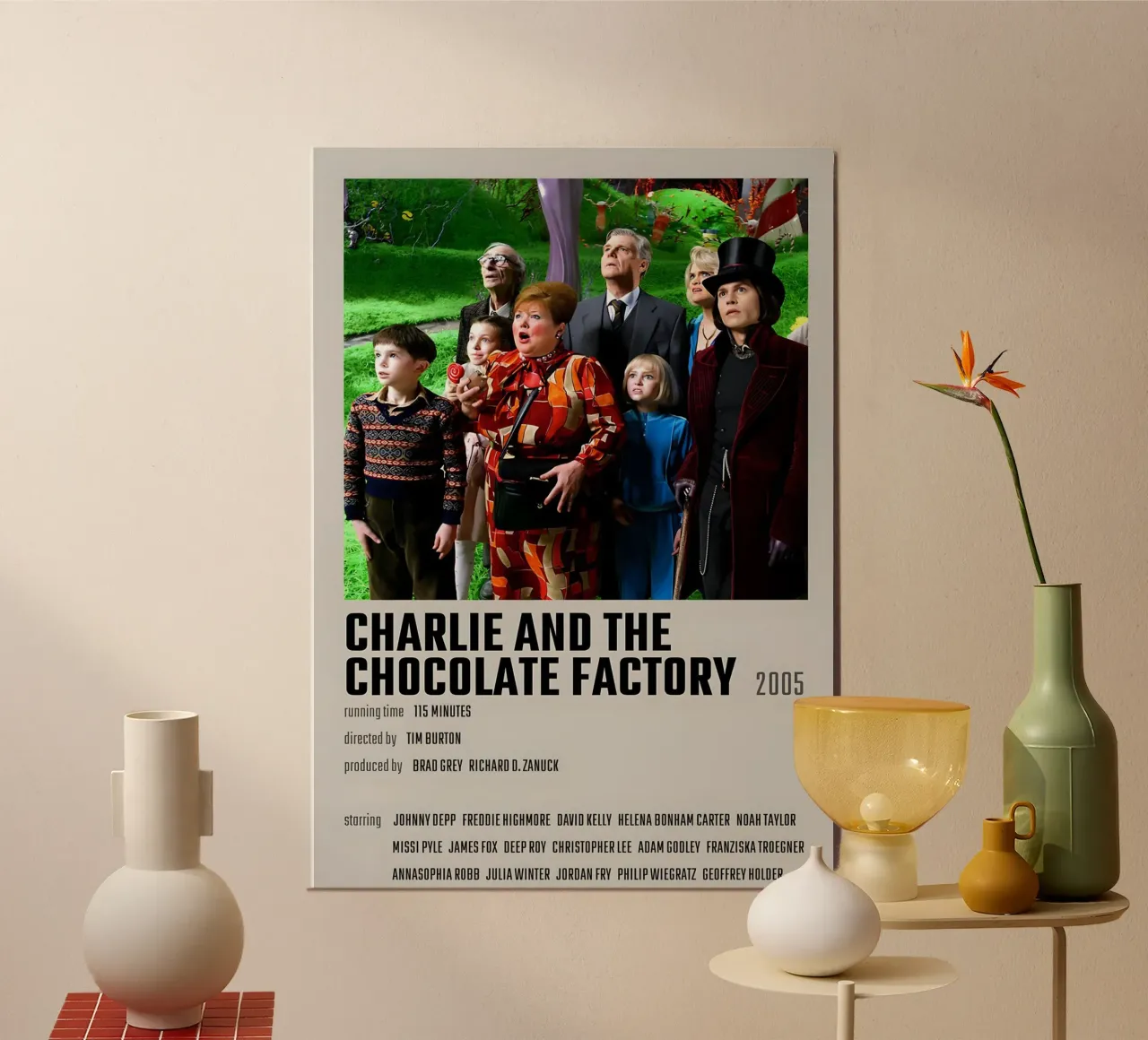 CHARLIE AND THE CHOCOLATE FACTORY 2005 poster con telaio in alluminio da MVFminimalist
