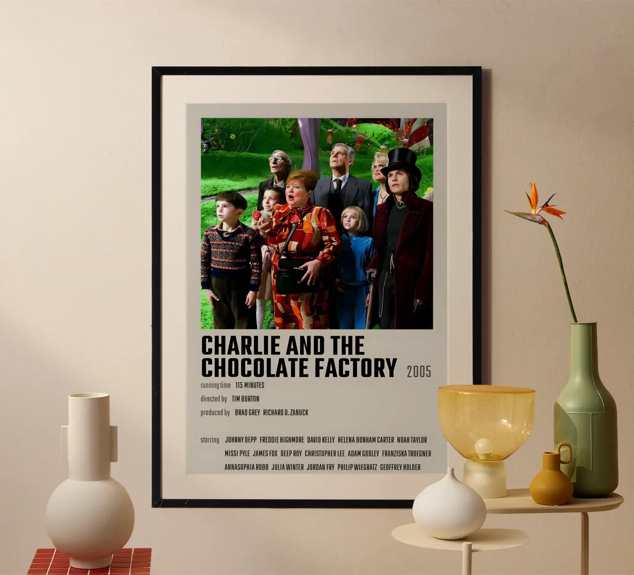 CHARLIE AND THE CHOCOLATE FACTORY 2005 poster con telaio in alluminio da MVFminimalist