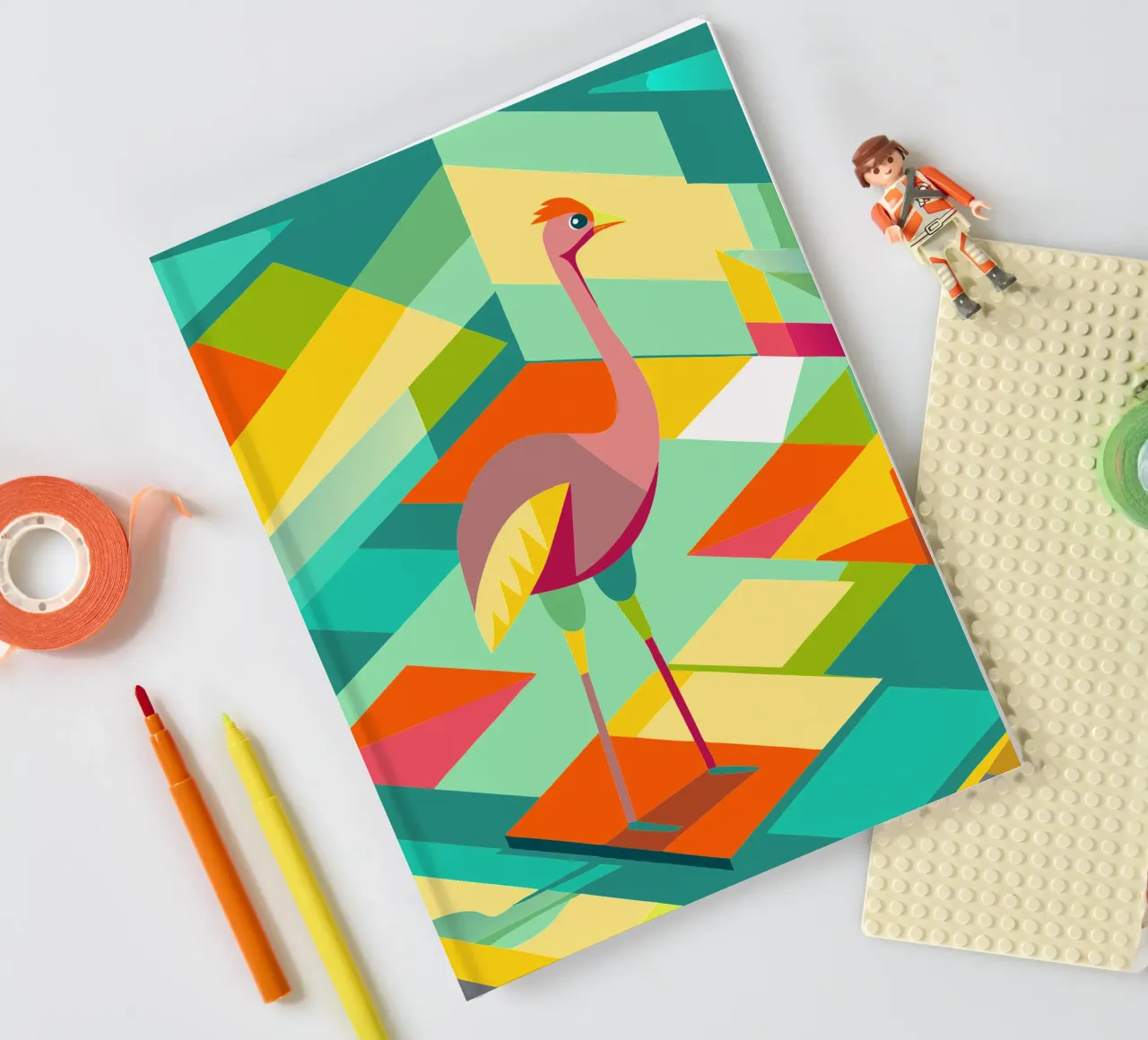 ostrich vector art drawing notebook by alghonee